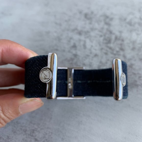 Used SWAROSKI Blue Cristal Jeans Cuff Bracelet Women - Picture 5 of 7